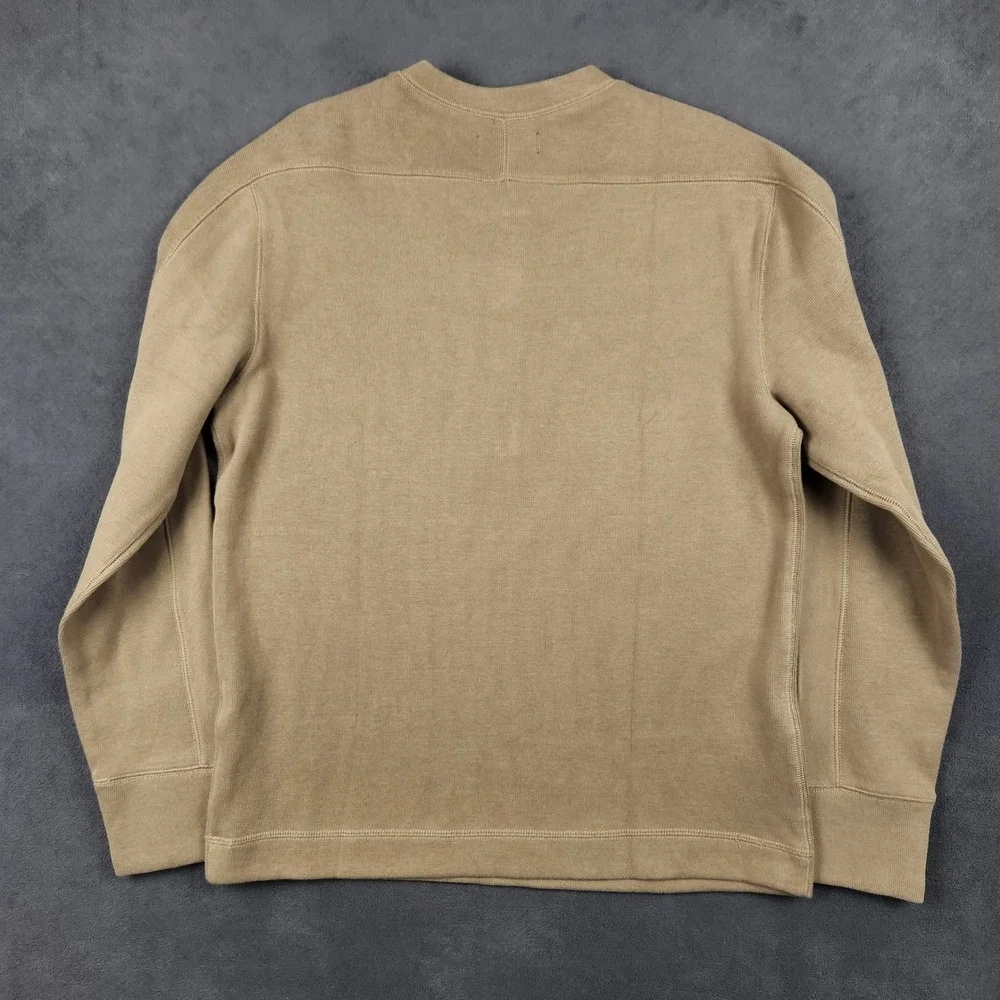 Banana Republic Henley Mens Medium Marshland Brown Double Knit Thermal NEW‎